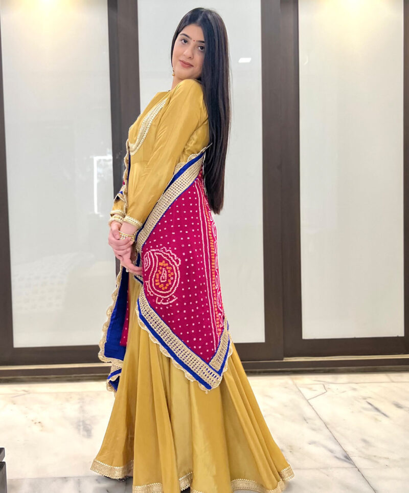 Mustard Yellow Anarkali suit - Image 2