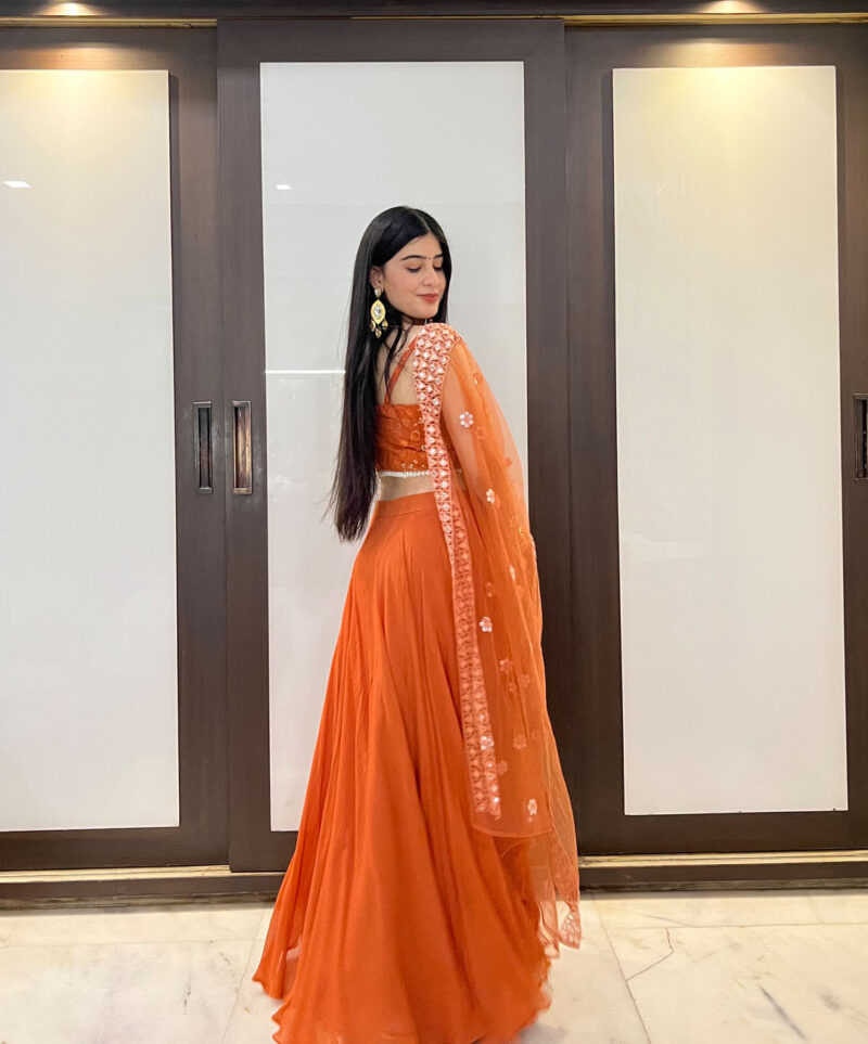 Rust Lehenga  Set - Image 4