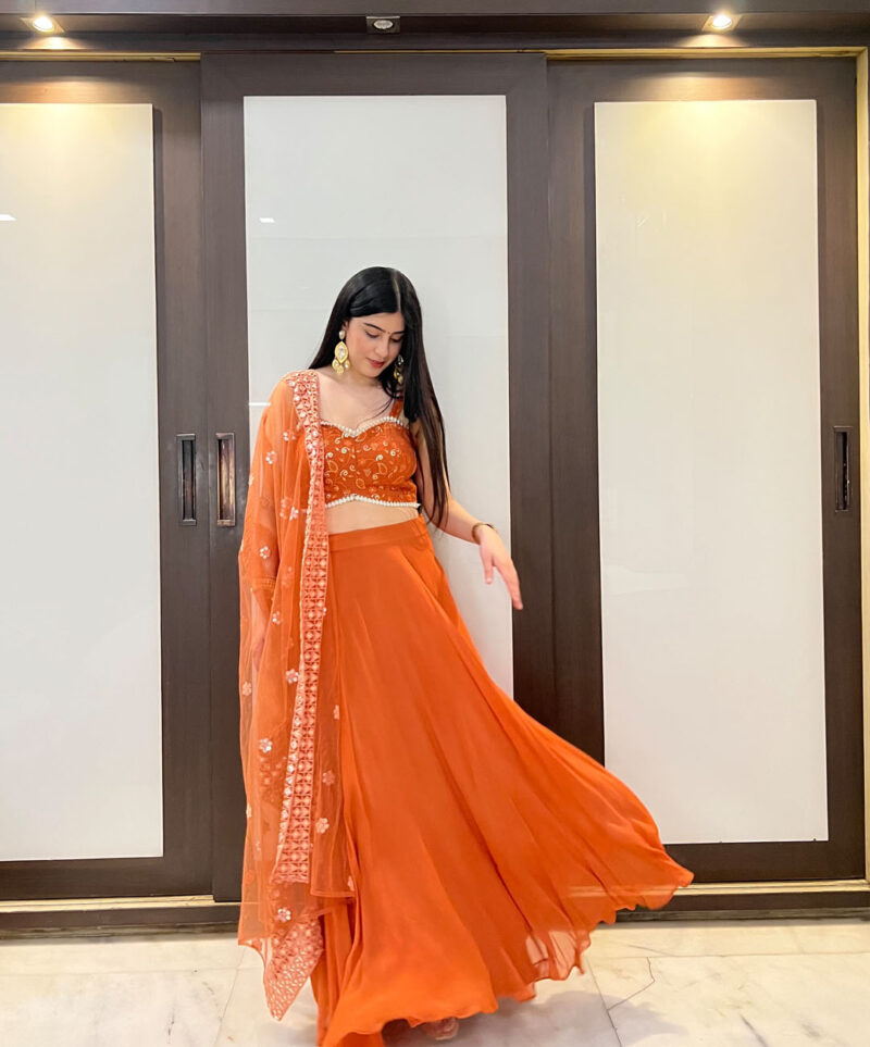 Rust Lehenga  Set - Image 2