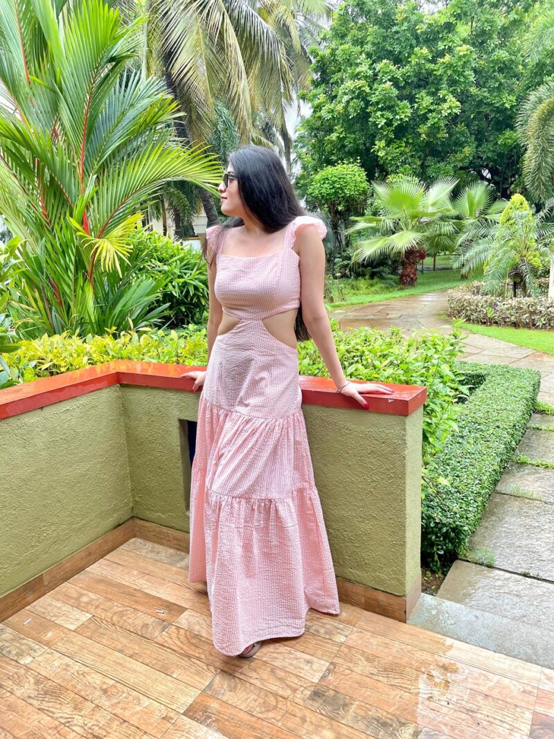 Peach Striped Summer Dress - Image 2