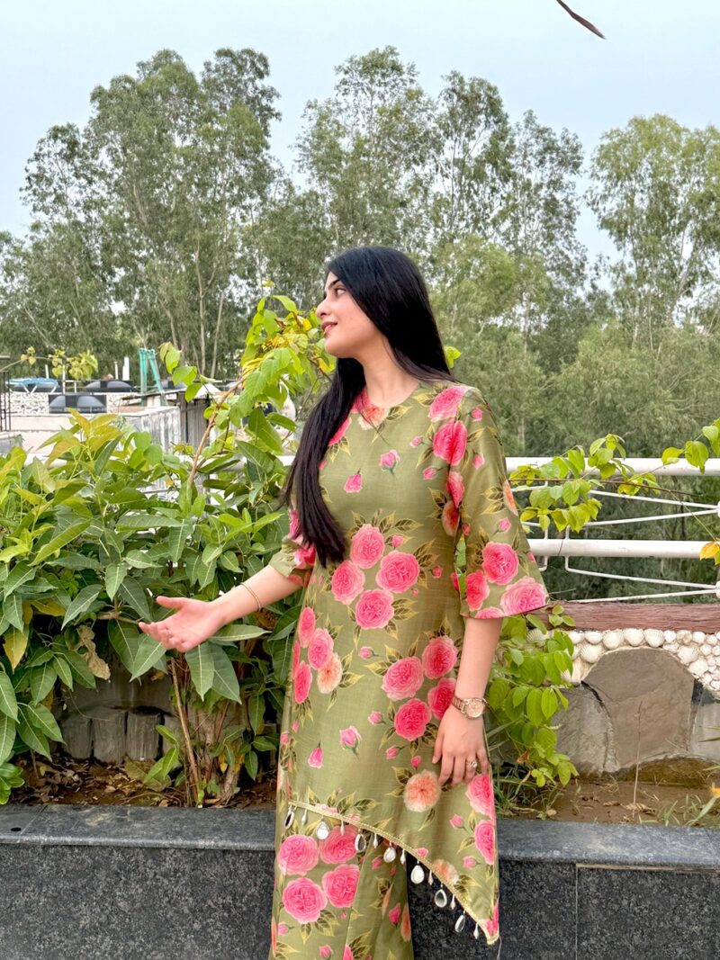 Green floral co-ord set