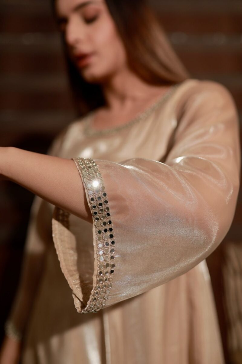 Golden Beige Peplum Suit Set - Image 5