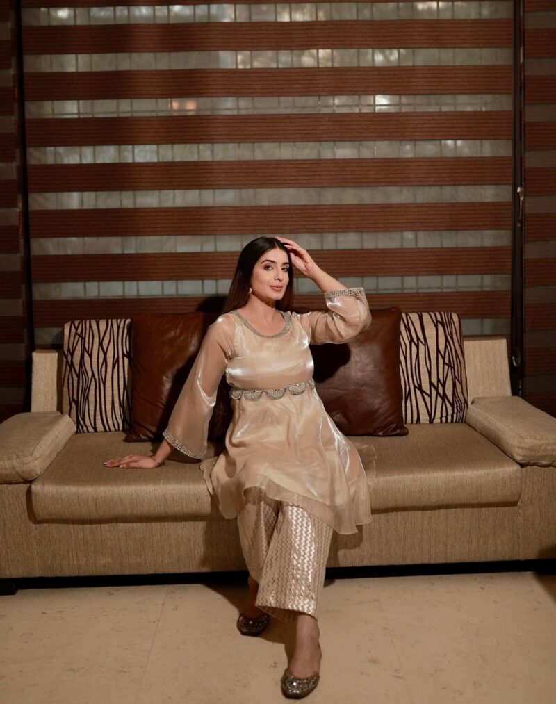 Golden Beige Peplum Suit Set - Image 2